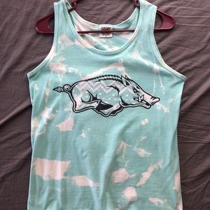 Bleached Arkansas Razorback Bleached Tank top